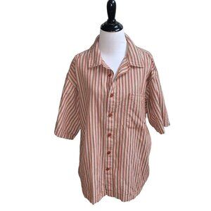 prAna Men's Button Down Shirt Size XL Bowling Shirt Earth Tones Textured